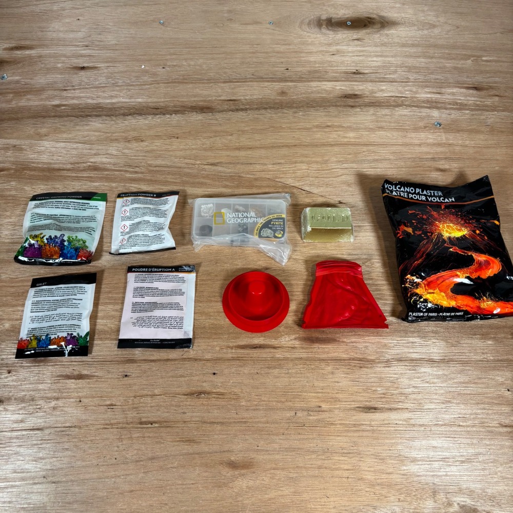 National Geographic Earth Science Kit Volcano Eruption Crystal Growing STEM Set